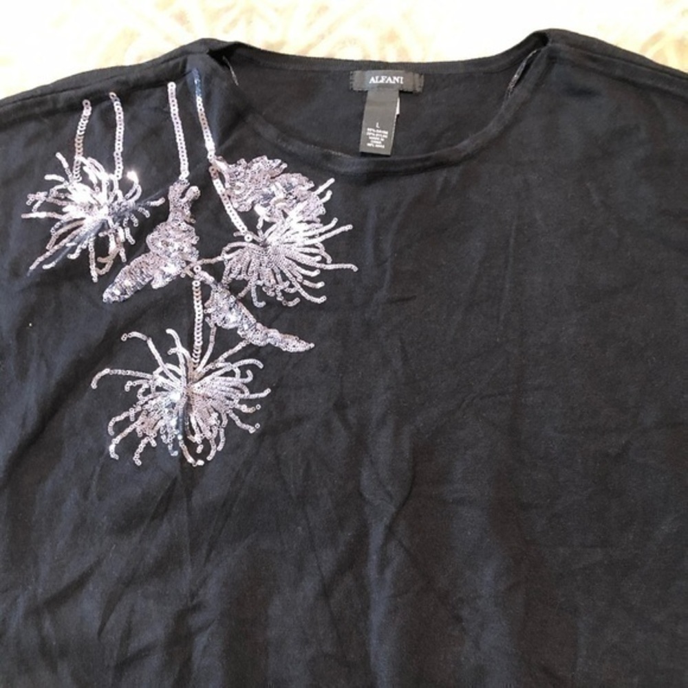 Alfani Black Sweater with Sequin Details - Picture 4 of 6
